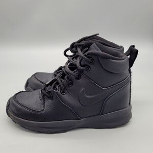 Nike Manoa Leather Boots Size 1 Youth Shoes Black